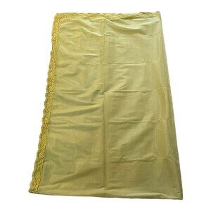 Green Sheer Lace Edge Vintage Green Victorian Boho Tablecloth Oblong 103x62 MCM